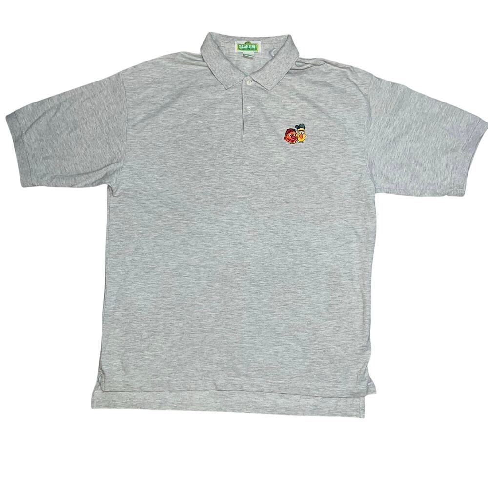 Sesame Street vintage Bert and Ernie Sesame Street men's gray polo shirt sz XL